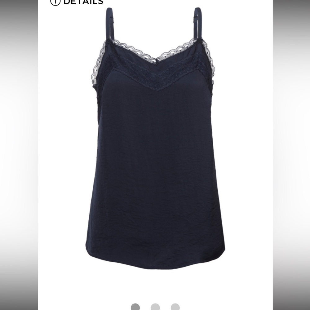 Cabi Satin Lace All Purpose Cami Navy XS